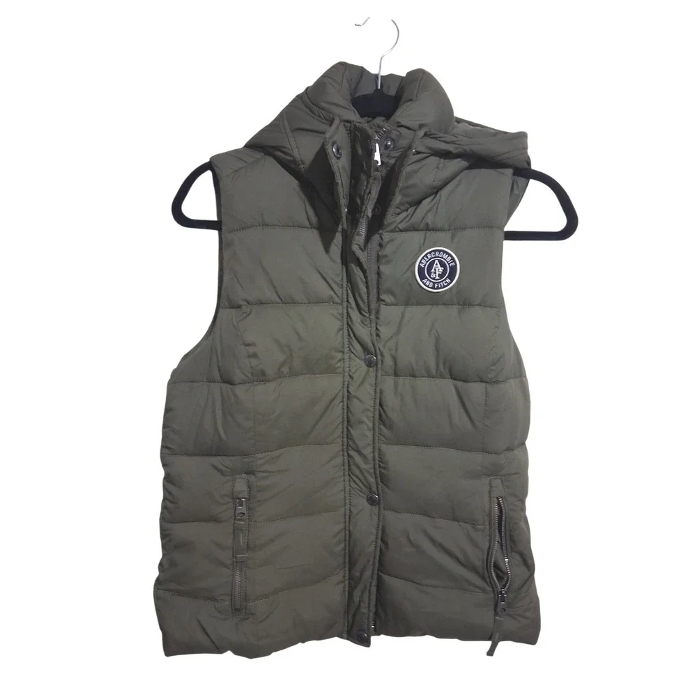 Y2k Abercrombie &‎ Fitch Women's size Large Puffer Streetwear Prep Academia Vest